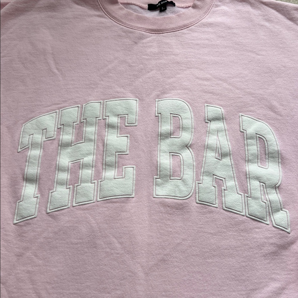 The Bar Blush Pink Varsity Crewneck Sweatshirt - Picture 6 of 9